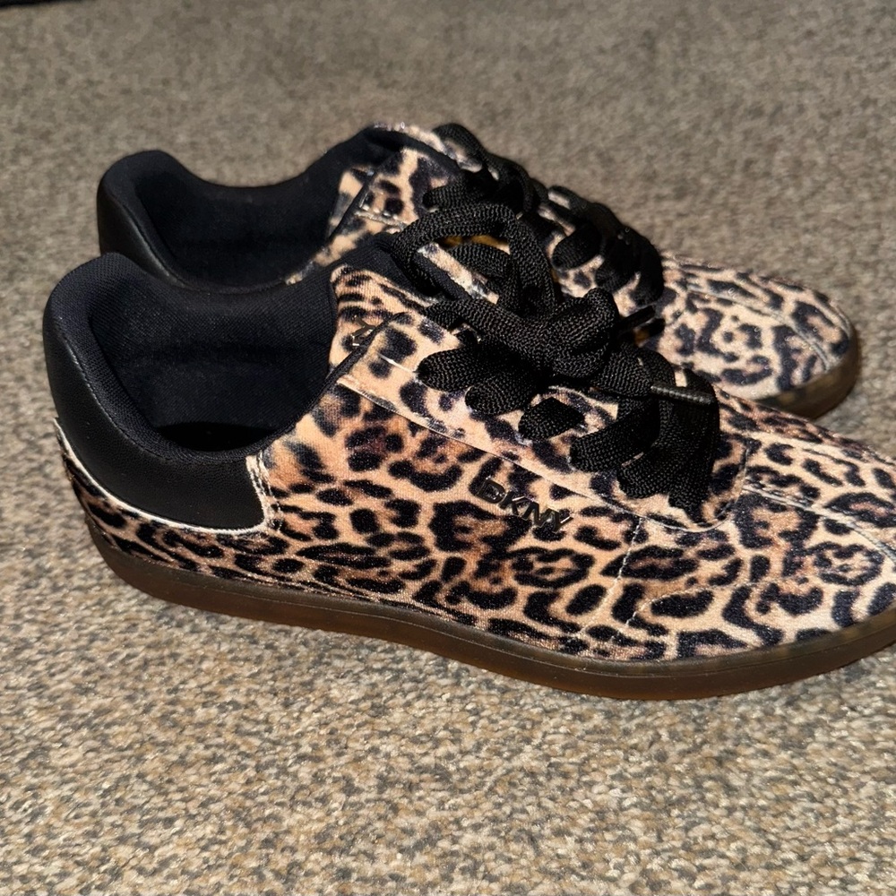 Leopard Print Sneakers with Black Accents